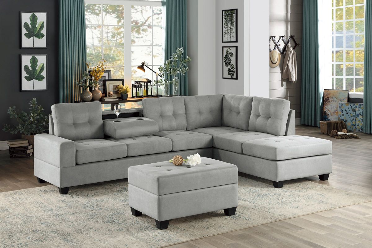 Renton Reversible Sectional With Console Table