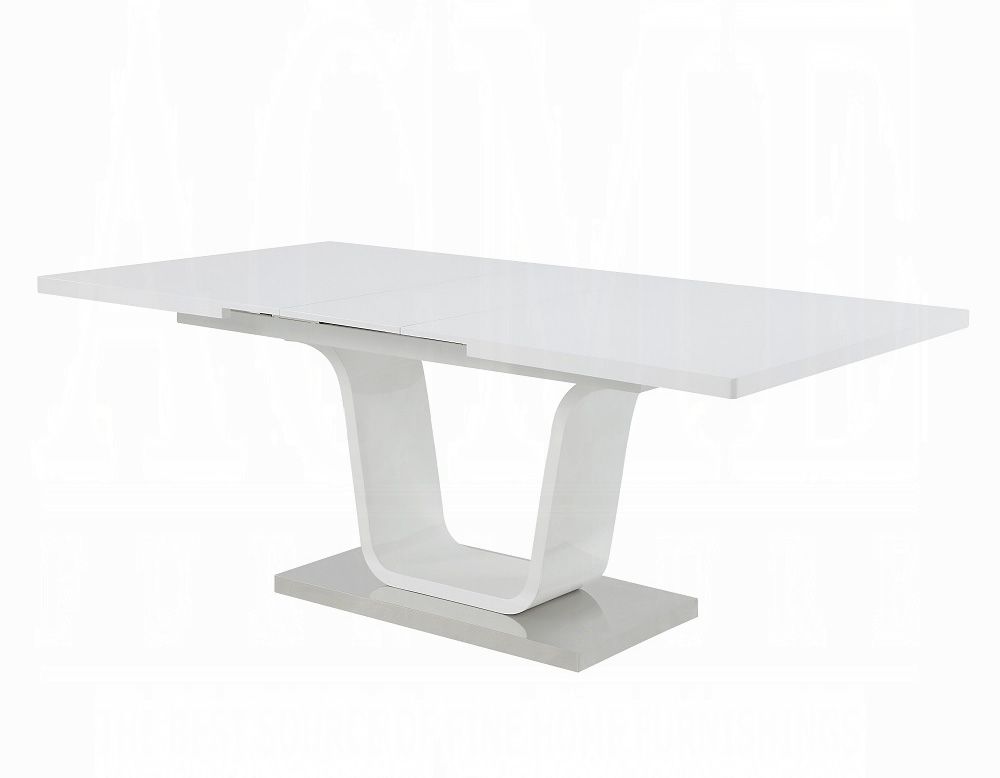 Reza Dining Table With Extension White Lacquer