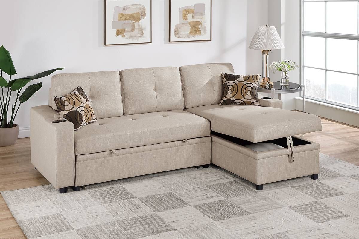 Richie Beige Sectional Sleeper