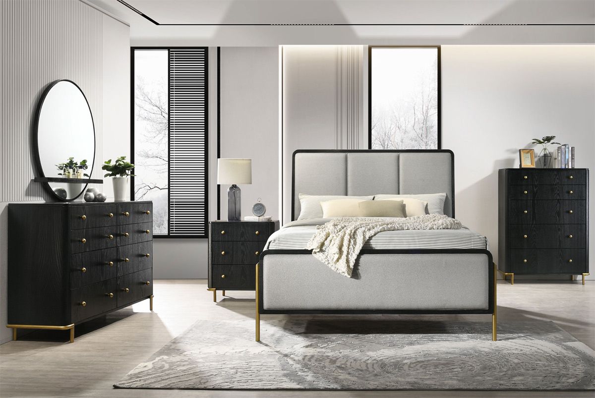 Ridge Black Finish Bedroom Collection