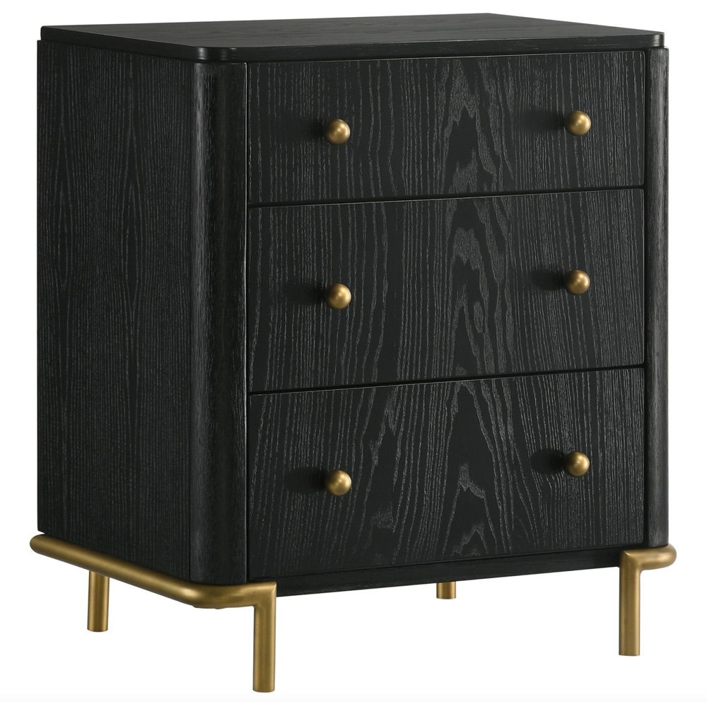 Ridge Black Finish Night Stand