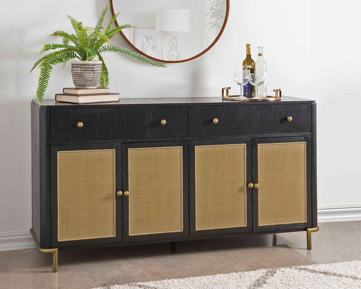 Ridge Black Finish Sideboard