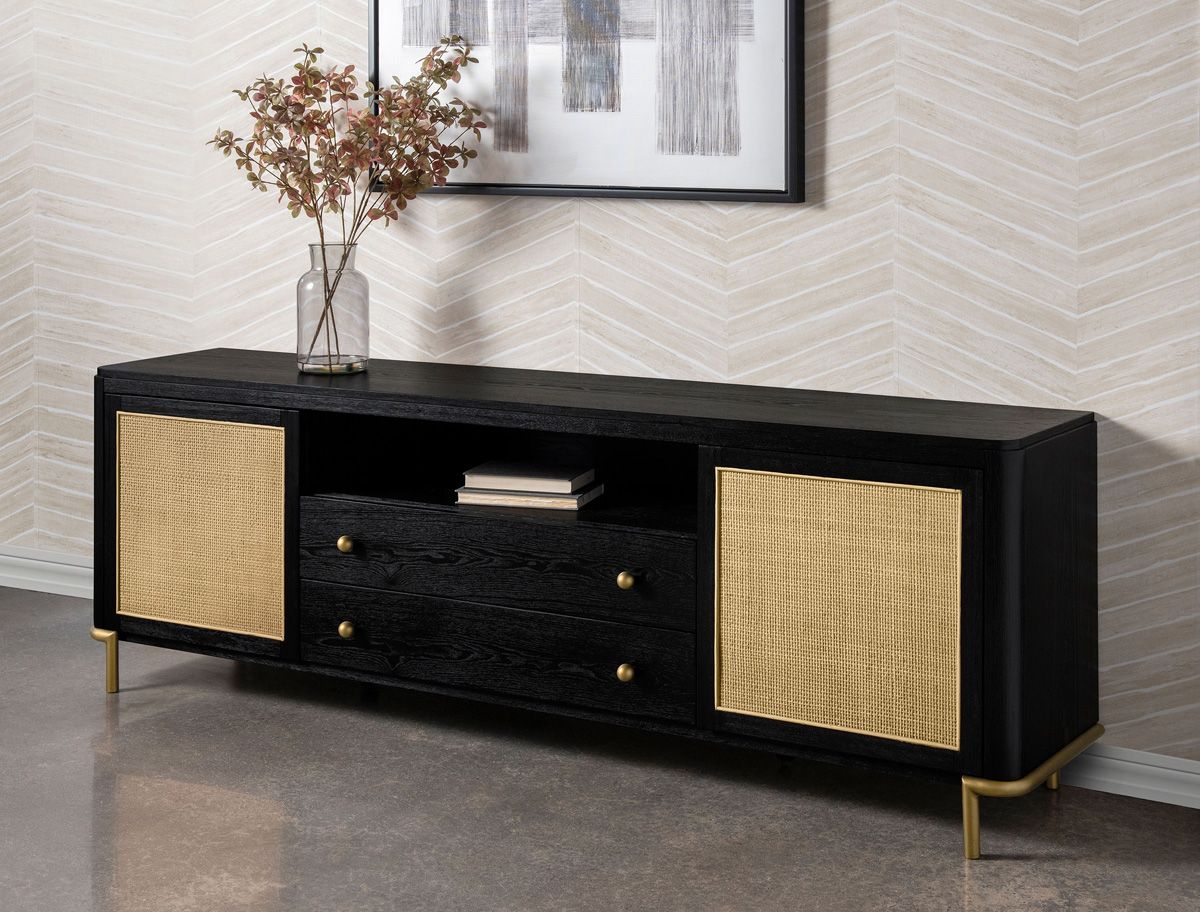 Ridge Black Finish TV Stand