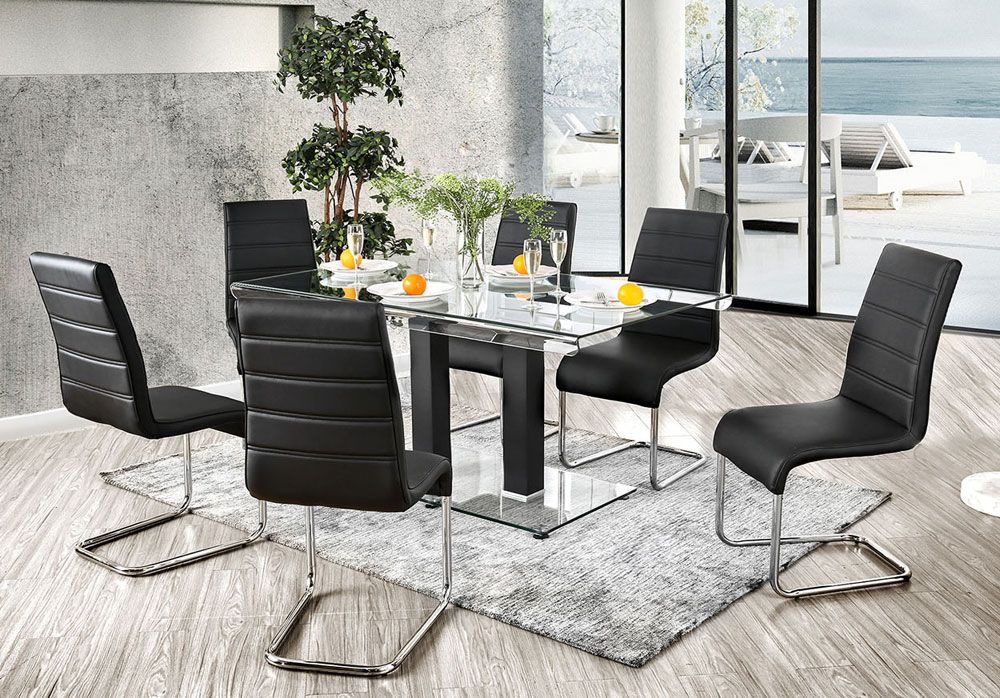 Rolien Modern Black Dining Table Set