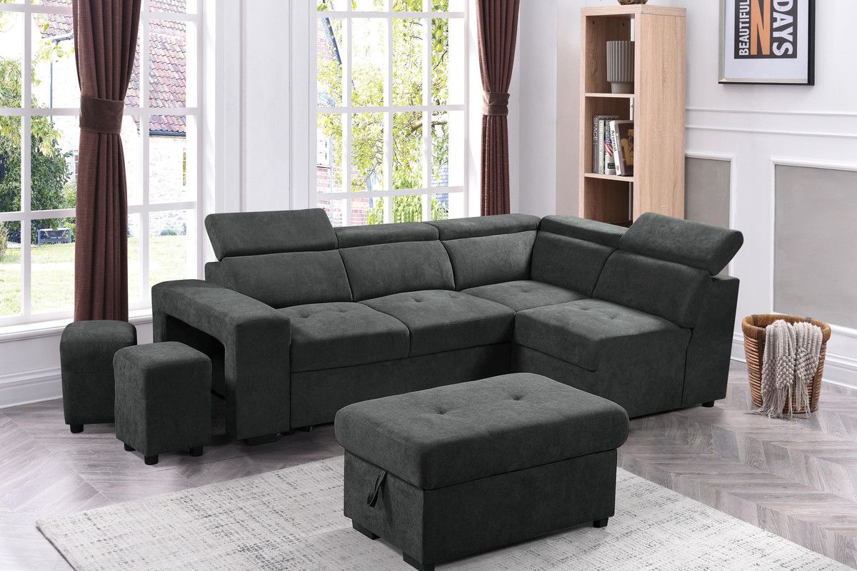 Ronaldo Dark Grey Sectional Sofa