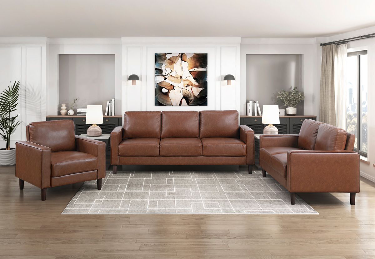 Rosario Dark Brown Leather Sofa Set