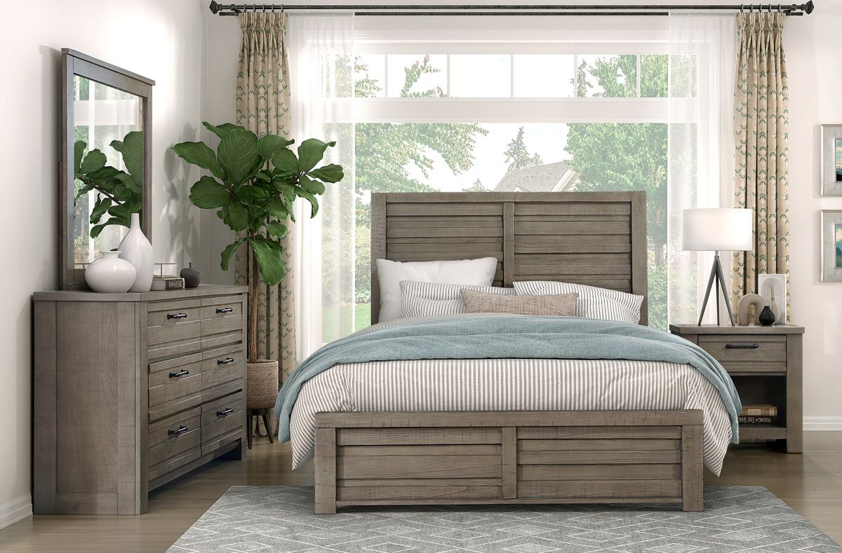 Rosewood Rustic Grey Finish Bedroom Set