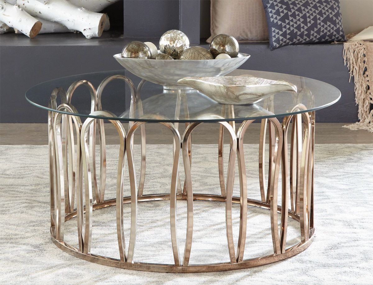 Roves Round Glass Top Coffee Table