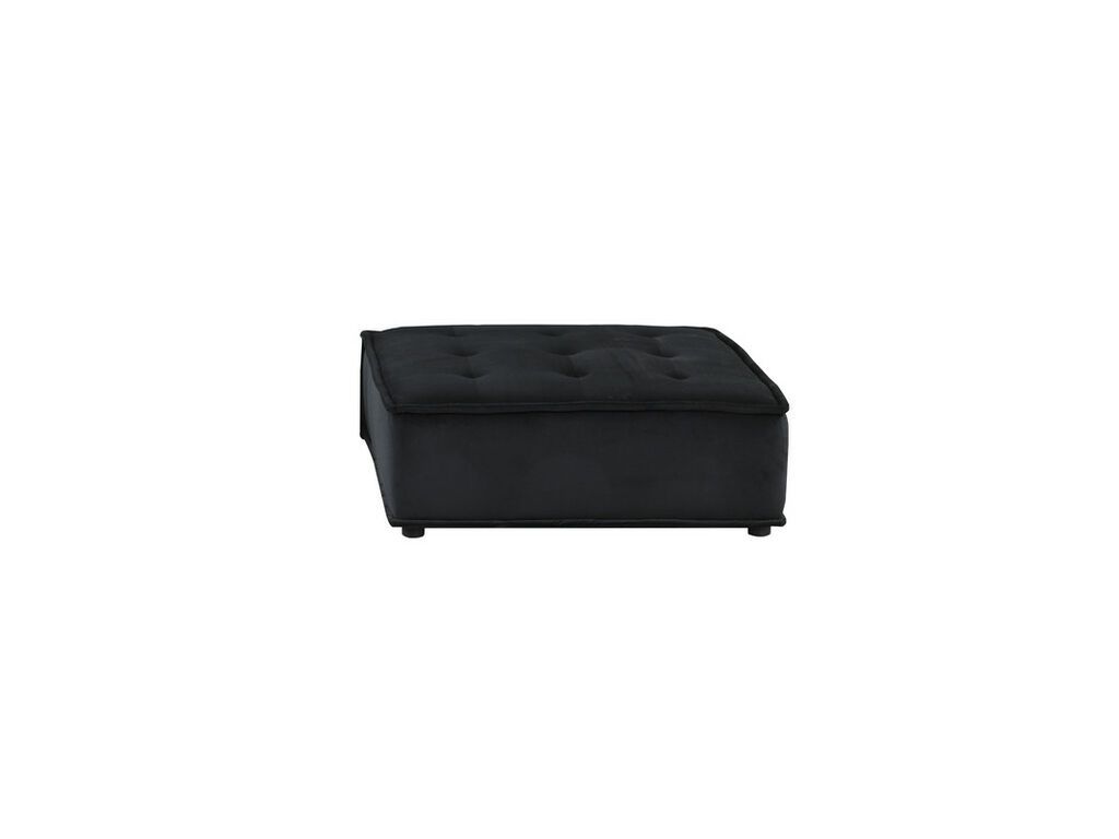 Royan Black Velvet Modular Ottoman