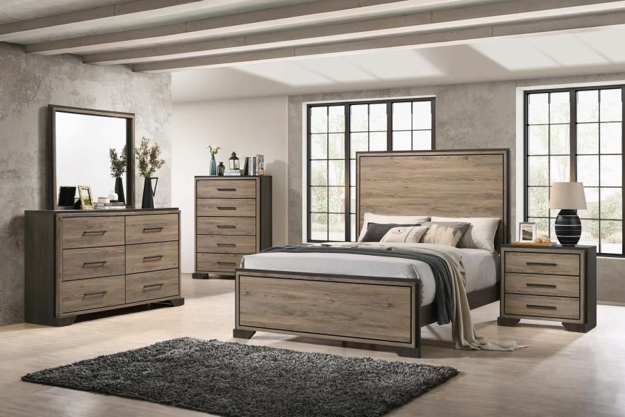 Rumex Rustic Two Tone Finish Bedroom Set