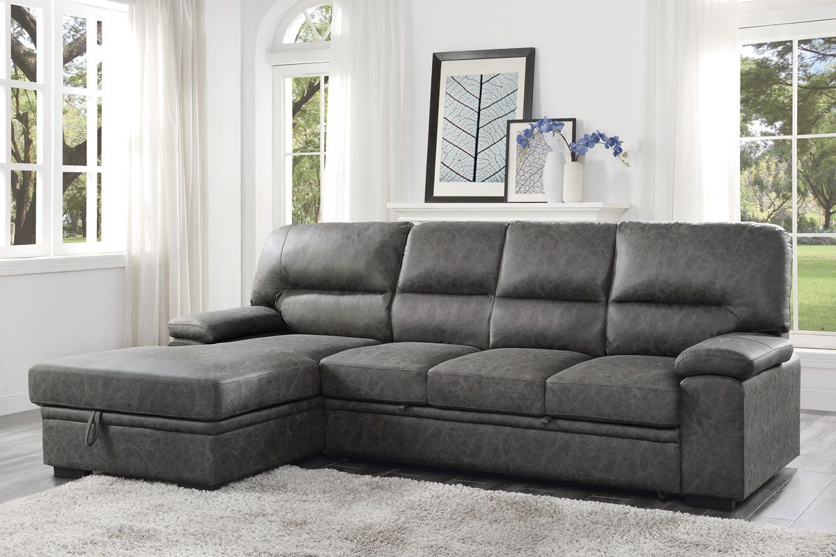 Rupard Sectional Sleeper Polished Microfiber