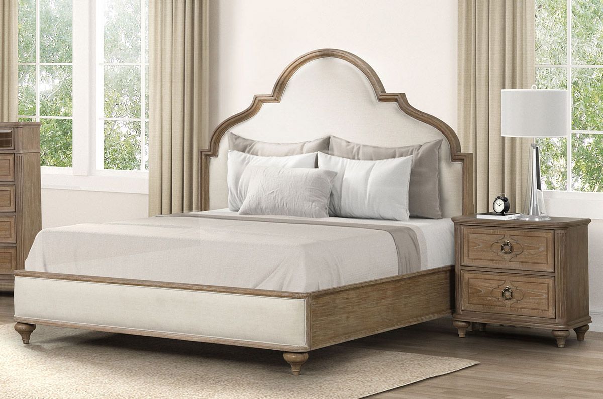 Russian Hill Rustic Oak Finish Bed