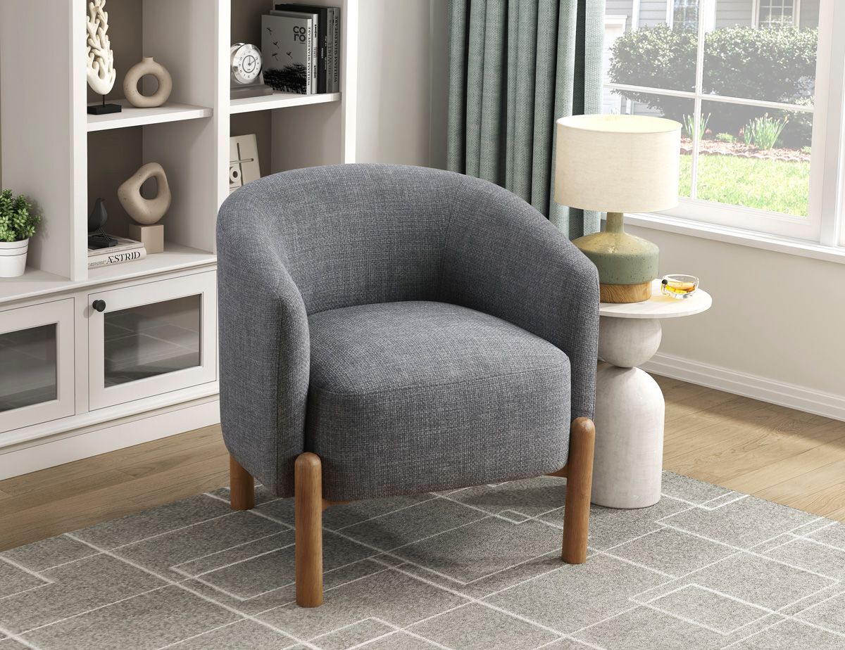 Saba Grey Fabric Accent Chair