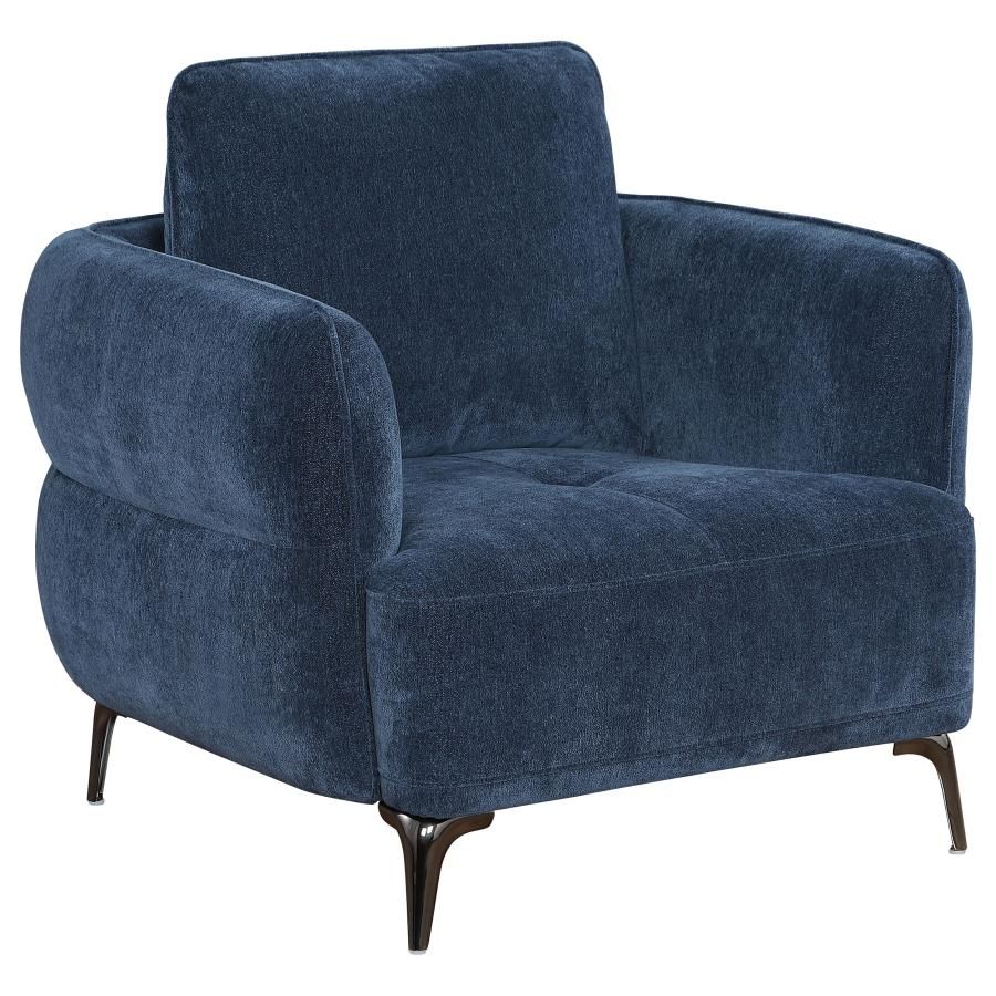 Samira Dark Blue Chenille Chair