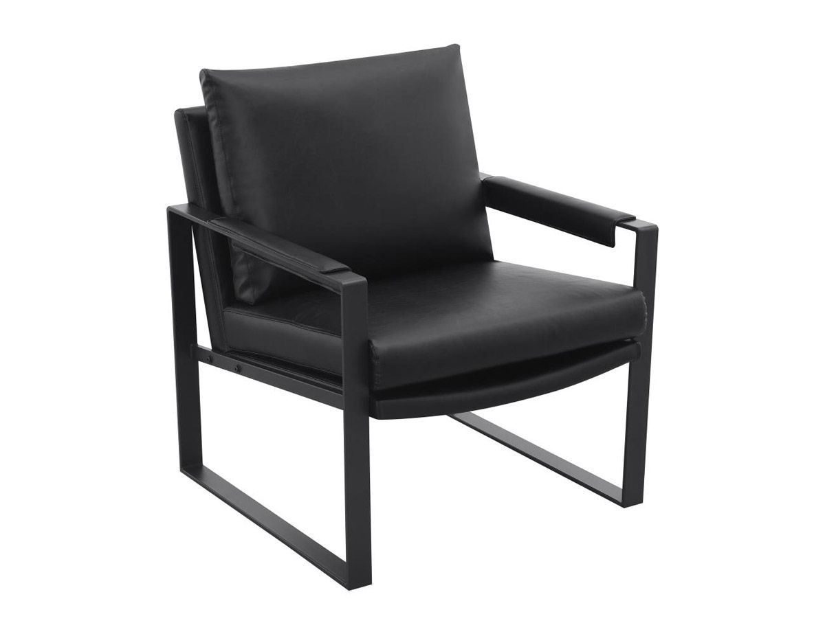 Samual Black Leather Accent Chair