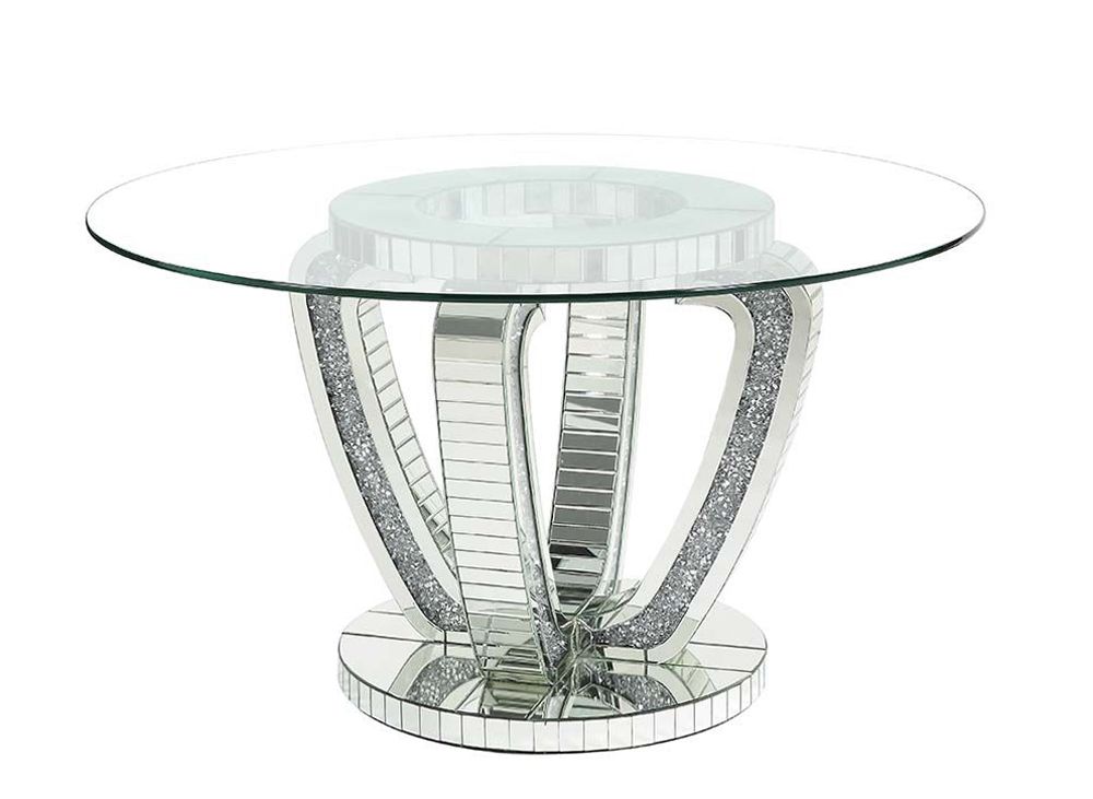 Sarnia Round Glass Mirrored Table