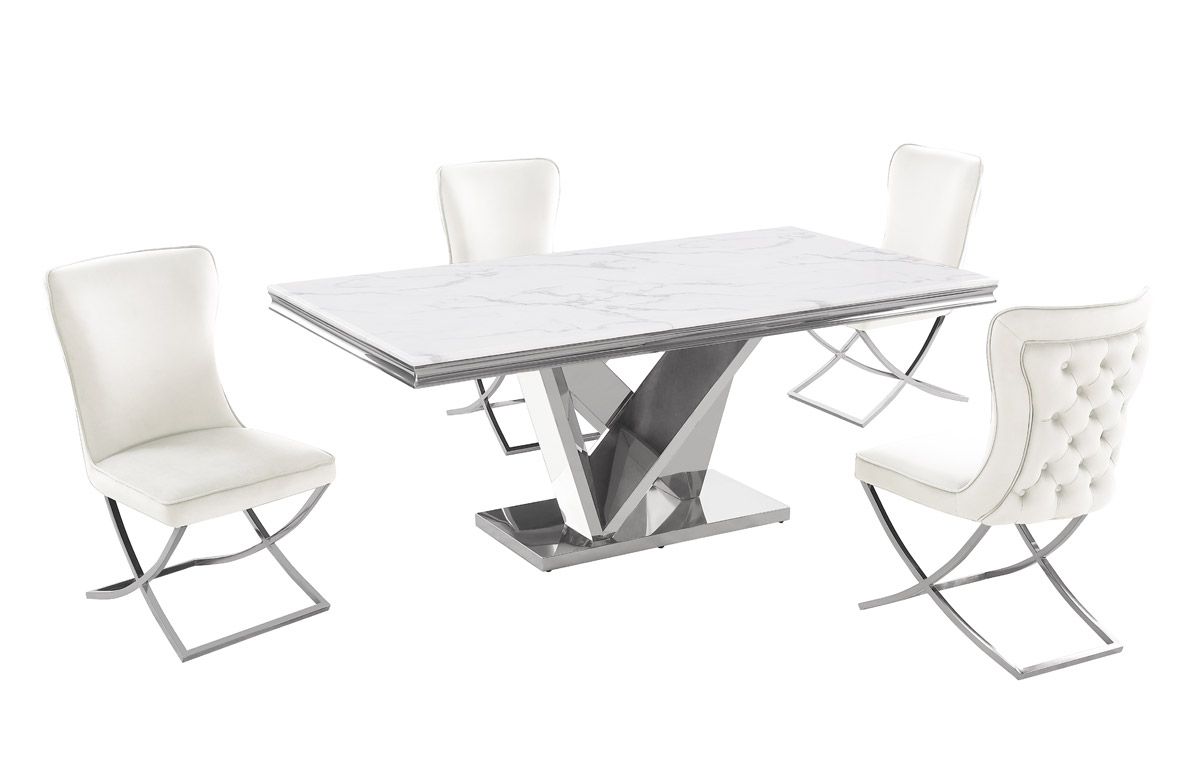 Savilla Marble Top Dining Table