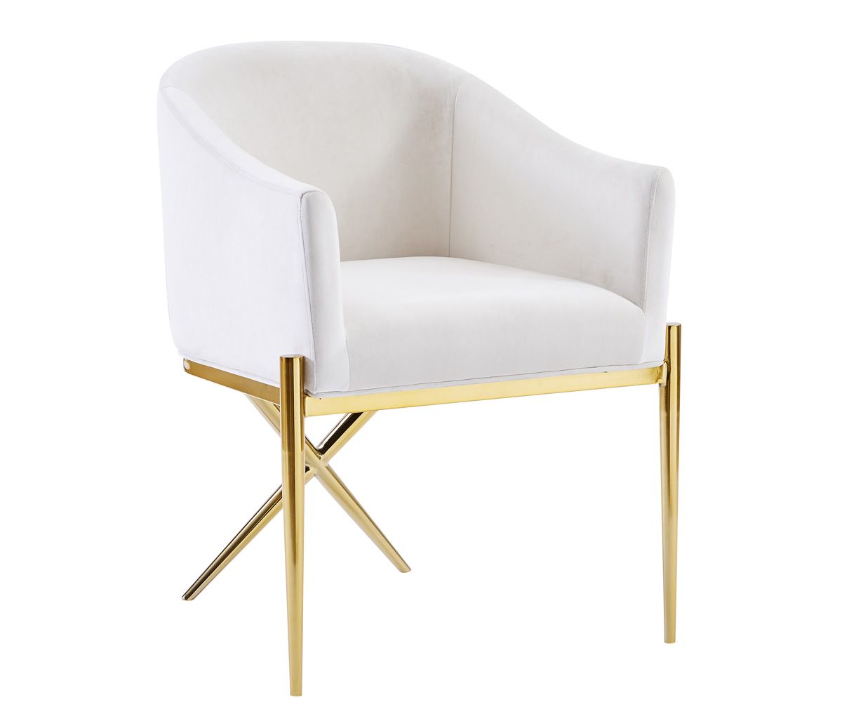 Sector Cream Velvet Dining Chair Gold