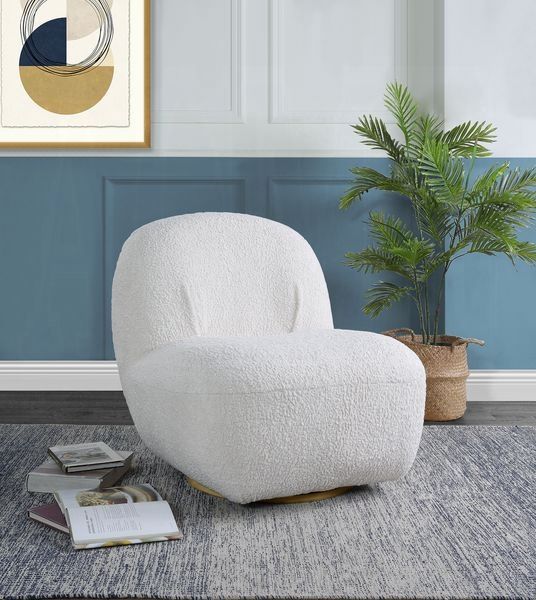 Seldon White Swivel Accent Chair