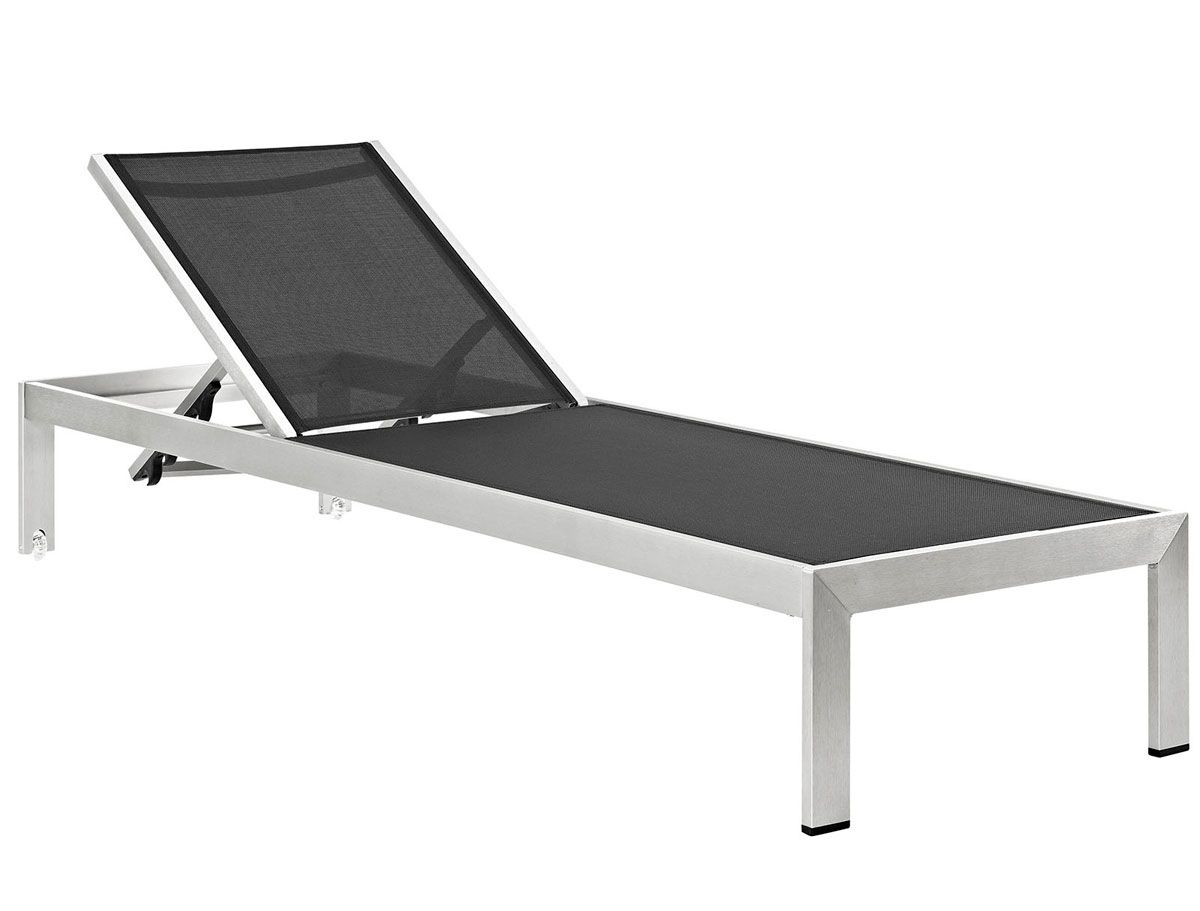 Selina Aluminum Chaise Lounge Black