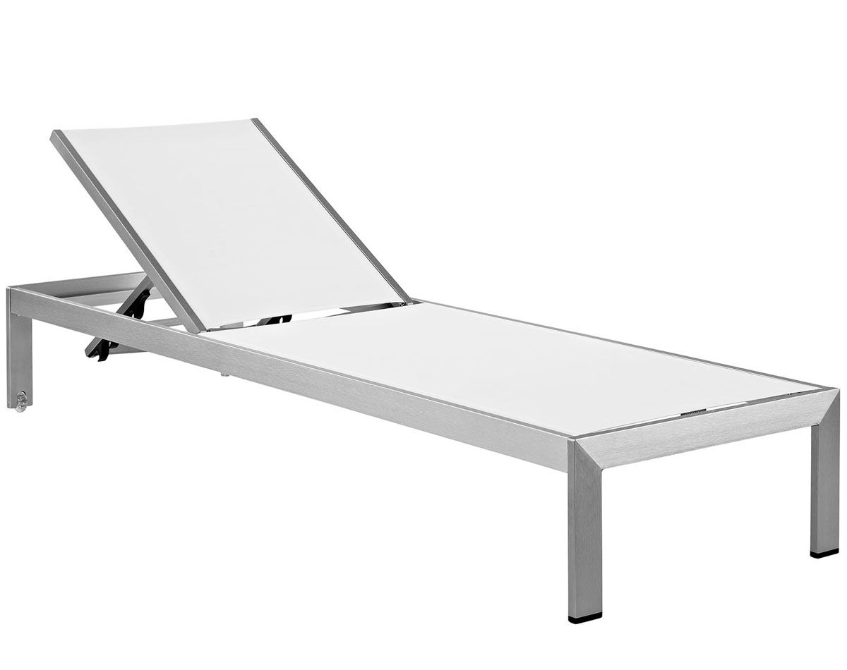 Selina Aluminum Chaise Lounge White