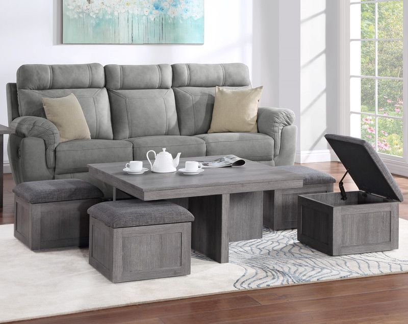 Seto Coffee Table With Storage Stools