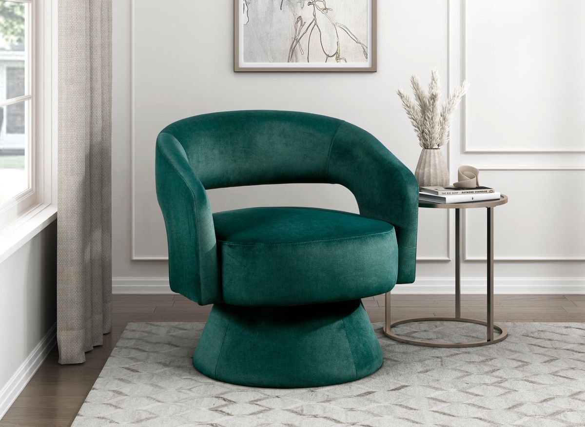 Shala Green Swivel Accent Chair