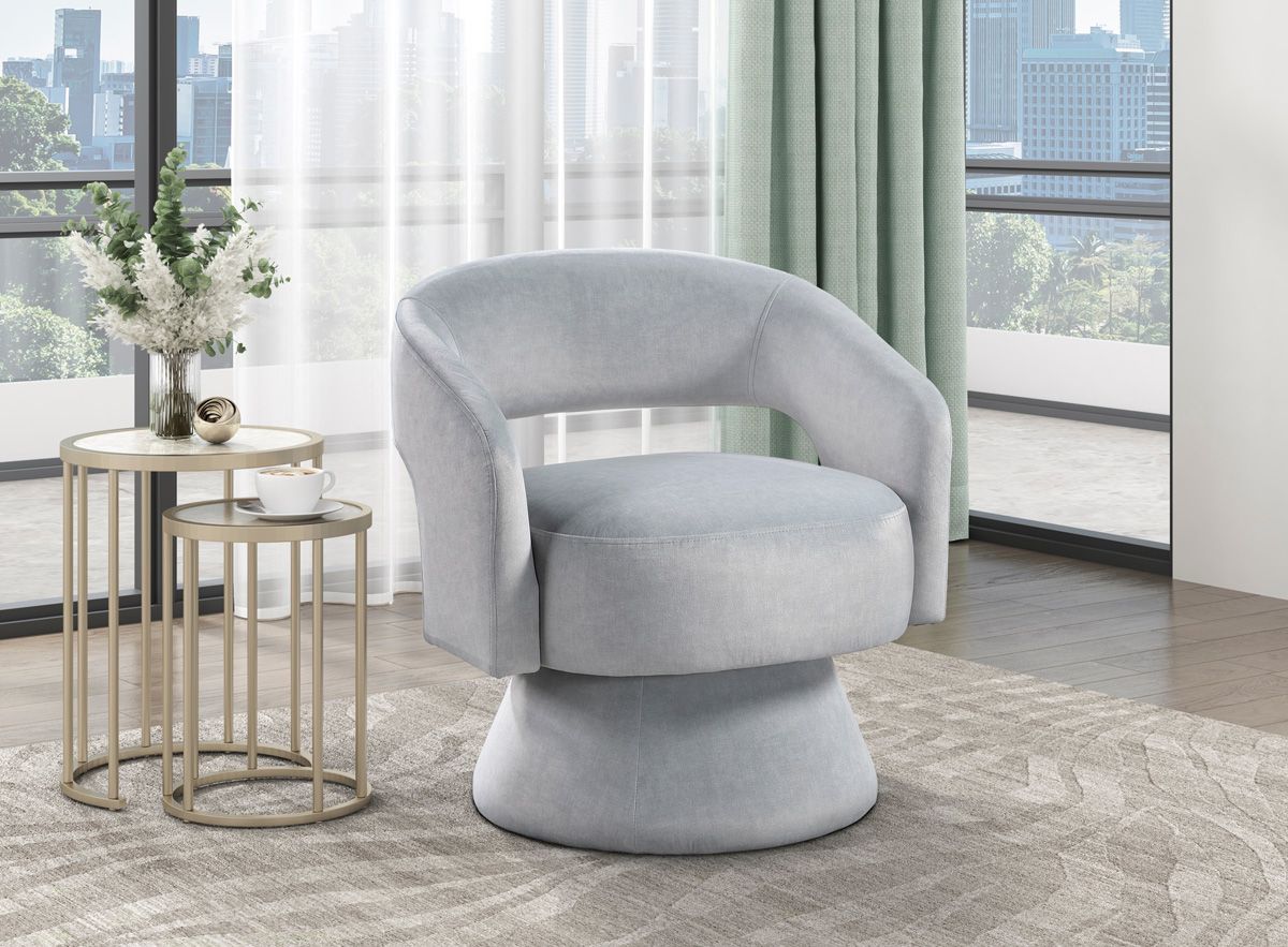 Shala Light Grey Swivel Accent Chair