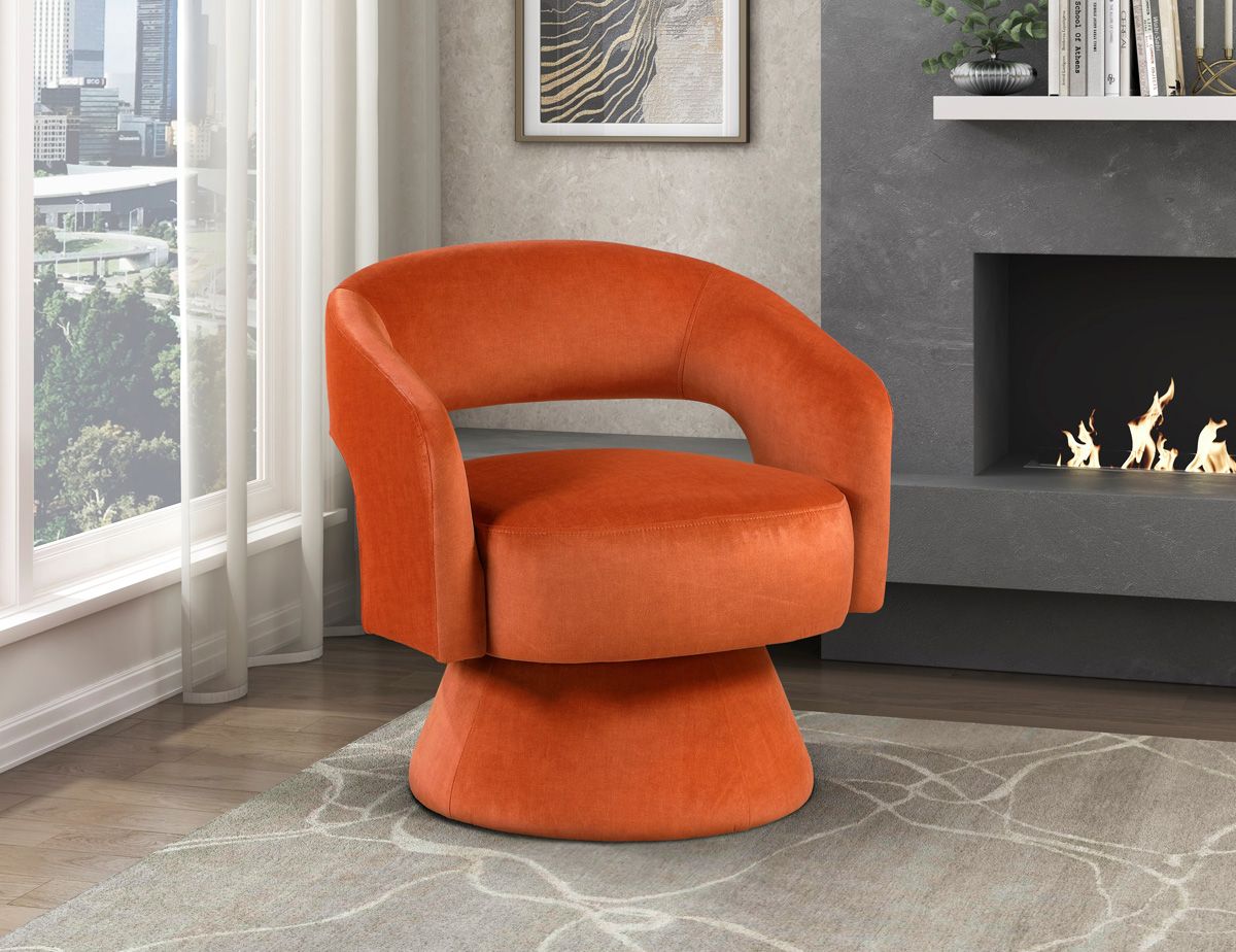 Shala Orange Swivel Accent Chair