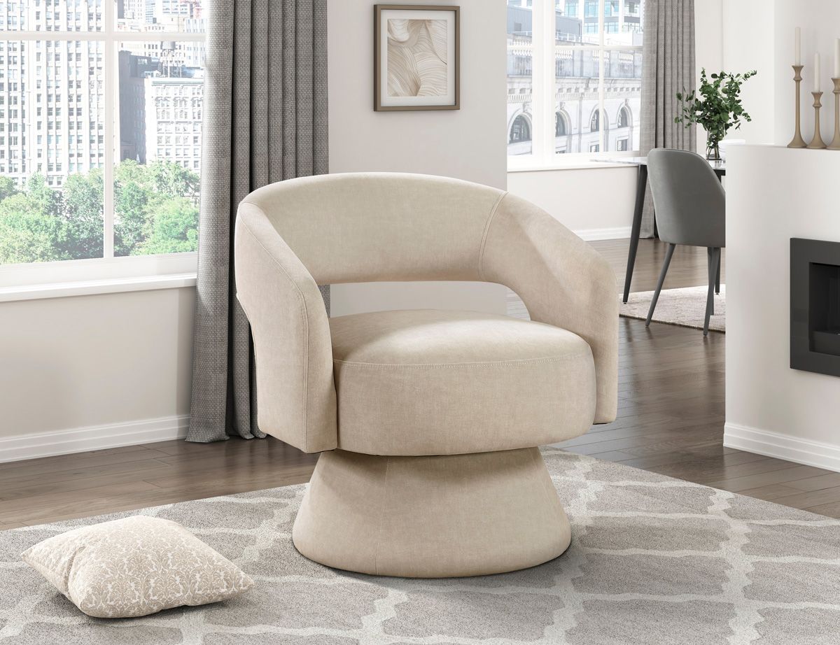 Shala Dark Beige Swivel Accent Chair