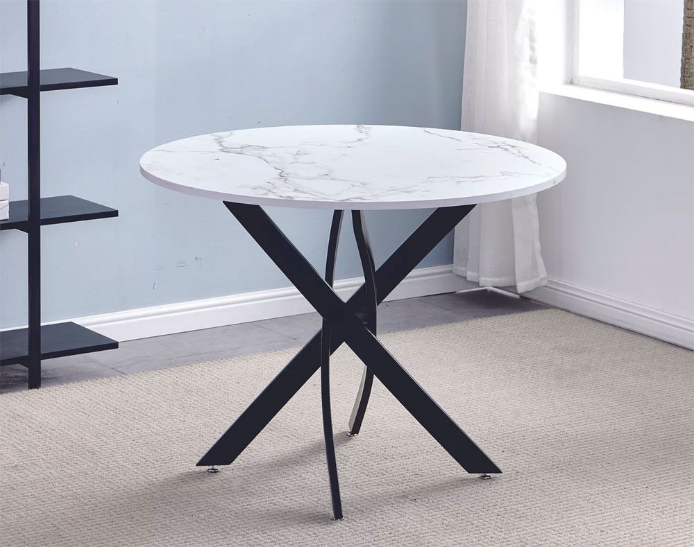 Shane Round Faux Marble Top Table