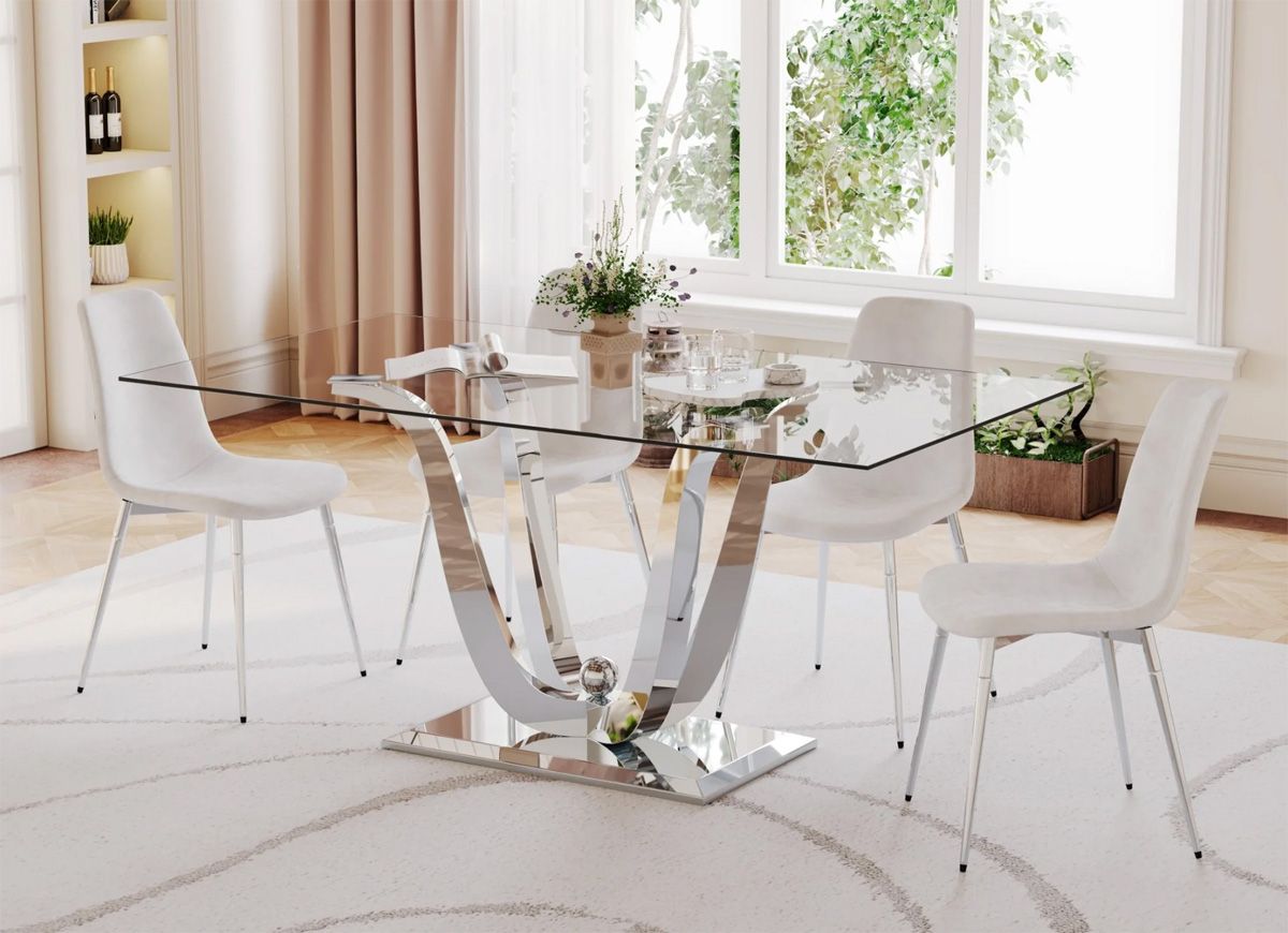 Shane Dining Table Chrome Finish