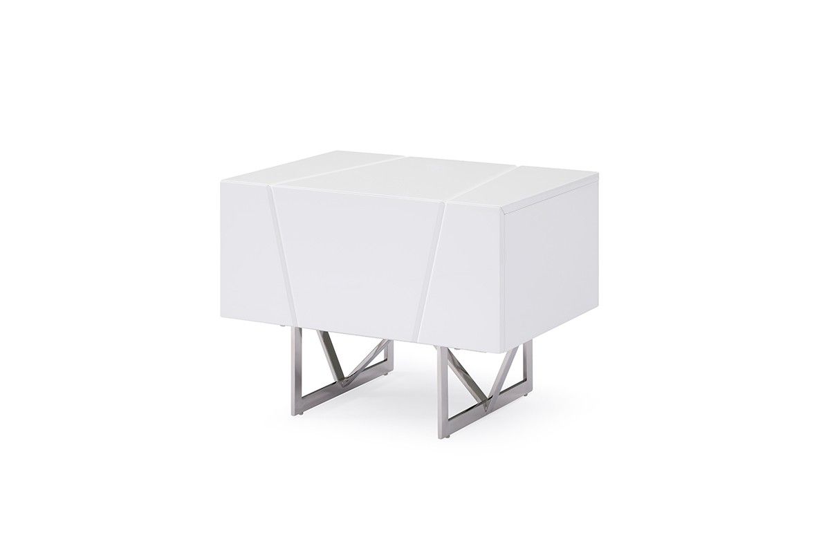 Sharlet White Lacquer Night Stand