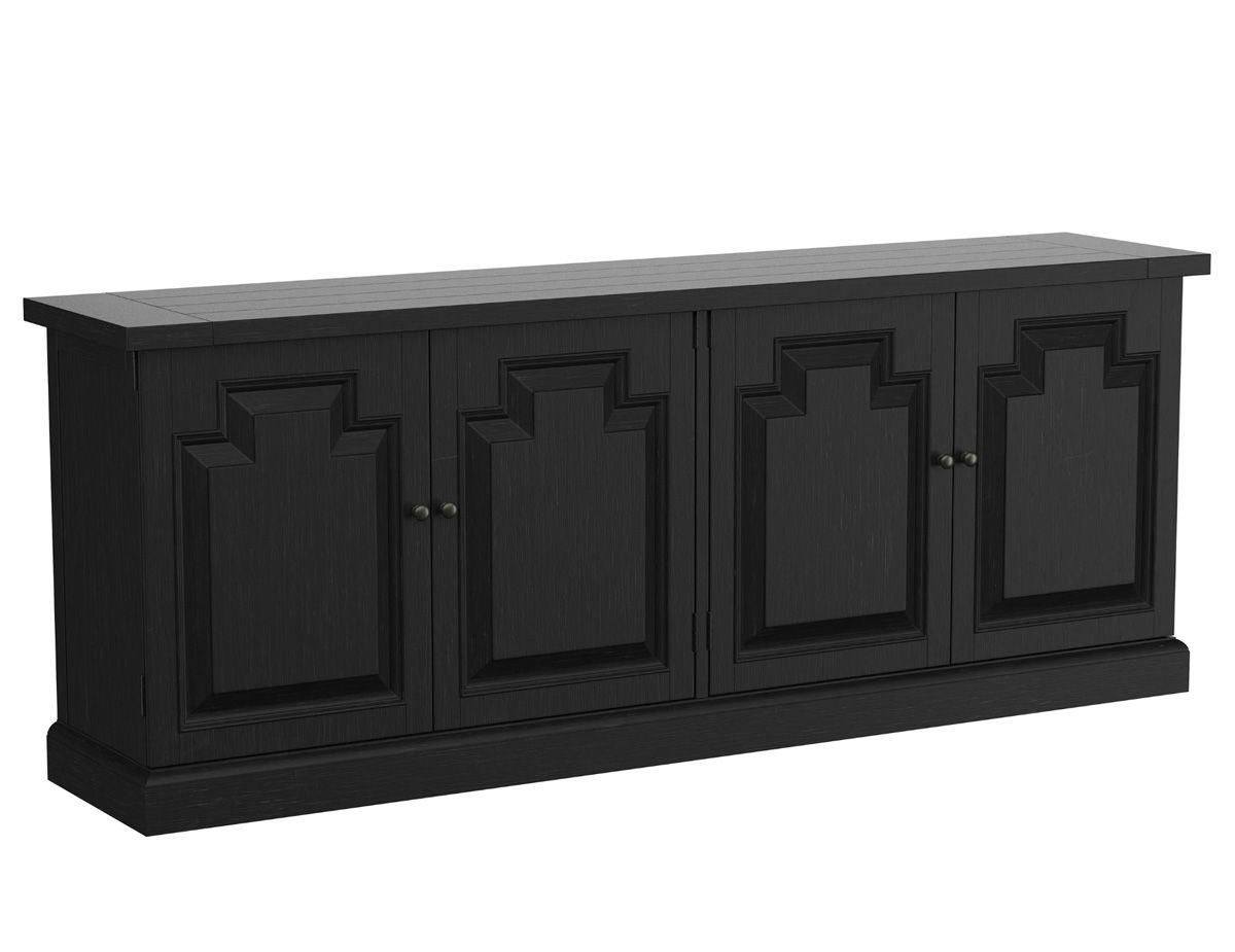 Shayna Distressed Black Finish Sideboard