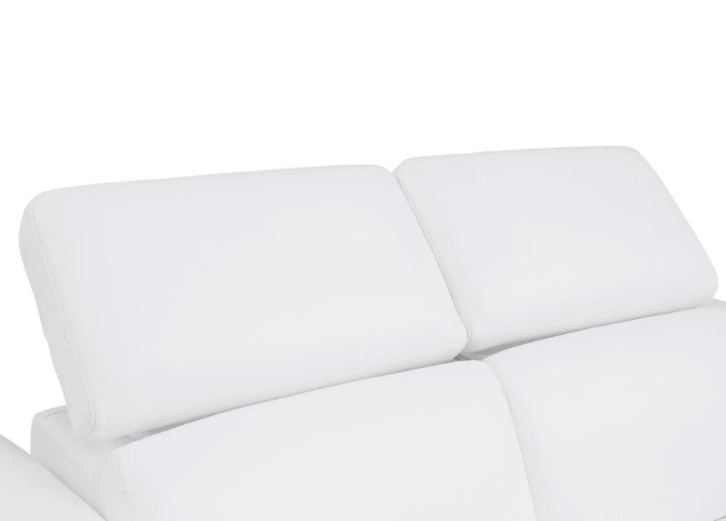 Siera White Italian Leather Sofa Headrest