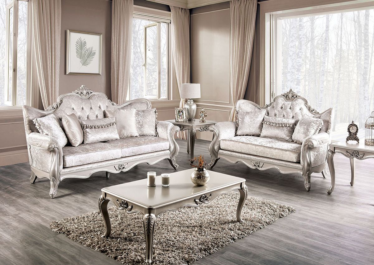 Silvia Traditional Style Sofa Set