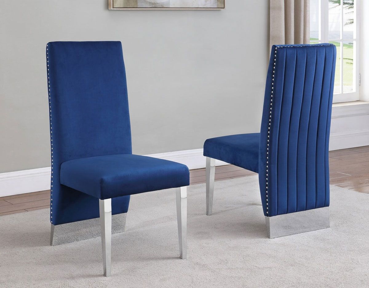 Simon Navy Blue Velvet Dining Chairs