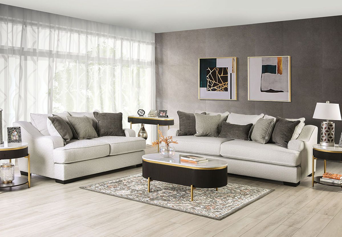 Ginevra Transitional Sofa Set With Deep Seats