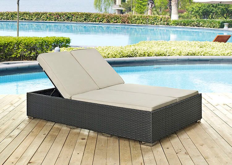 Sojourn Beige Outdoor Double Chaise Lounge