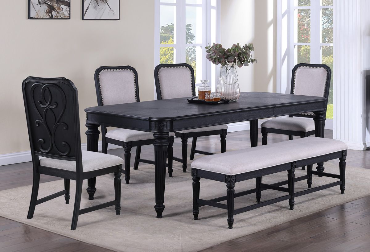 Sollie Classic Dining Table Set With Bench