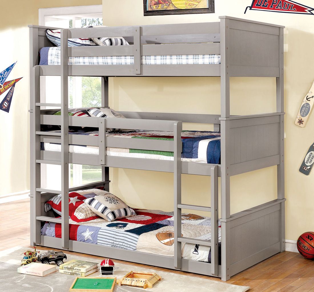 Solpine Grey Triple Twin Bunkbed