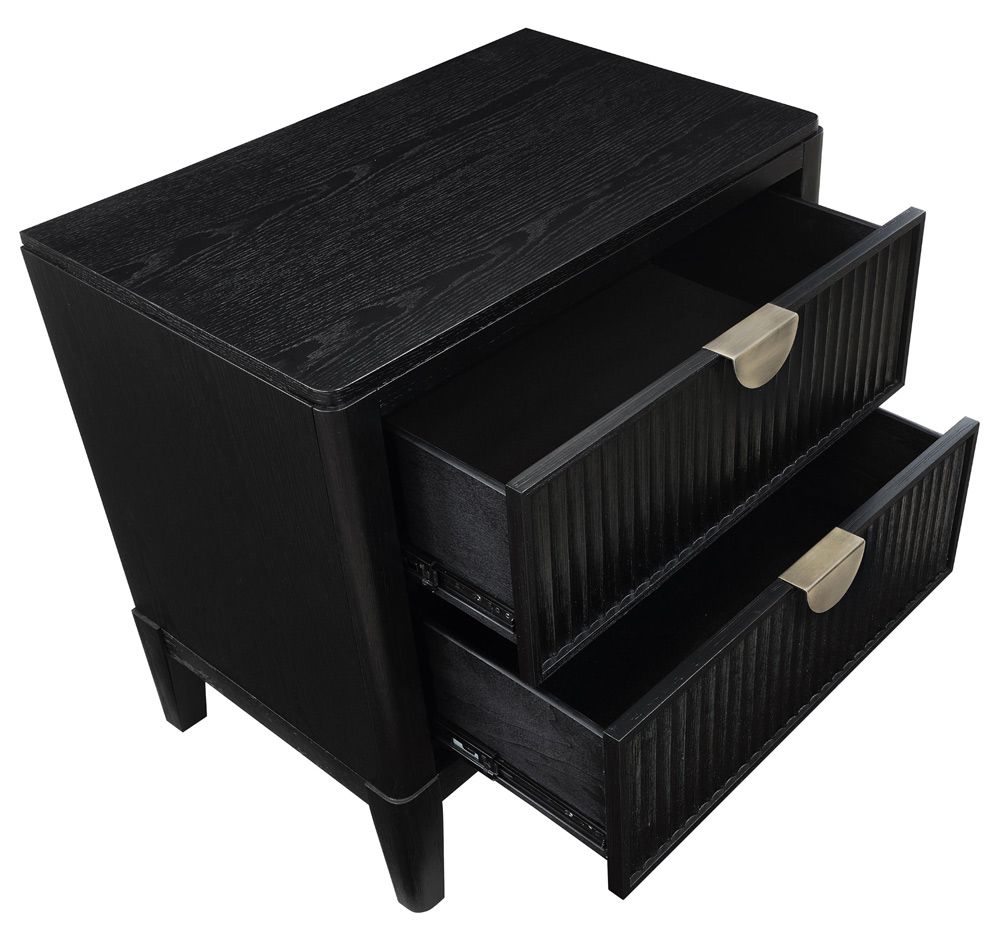 Somis Black Finish Night Stand