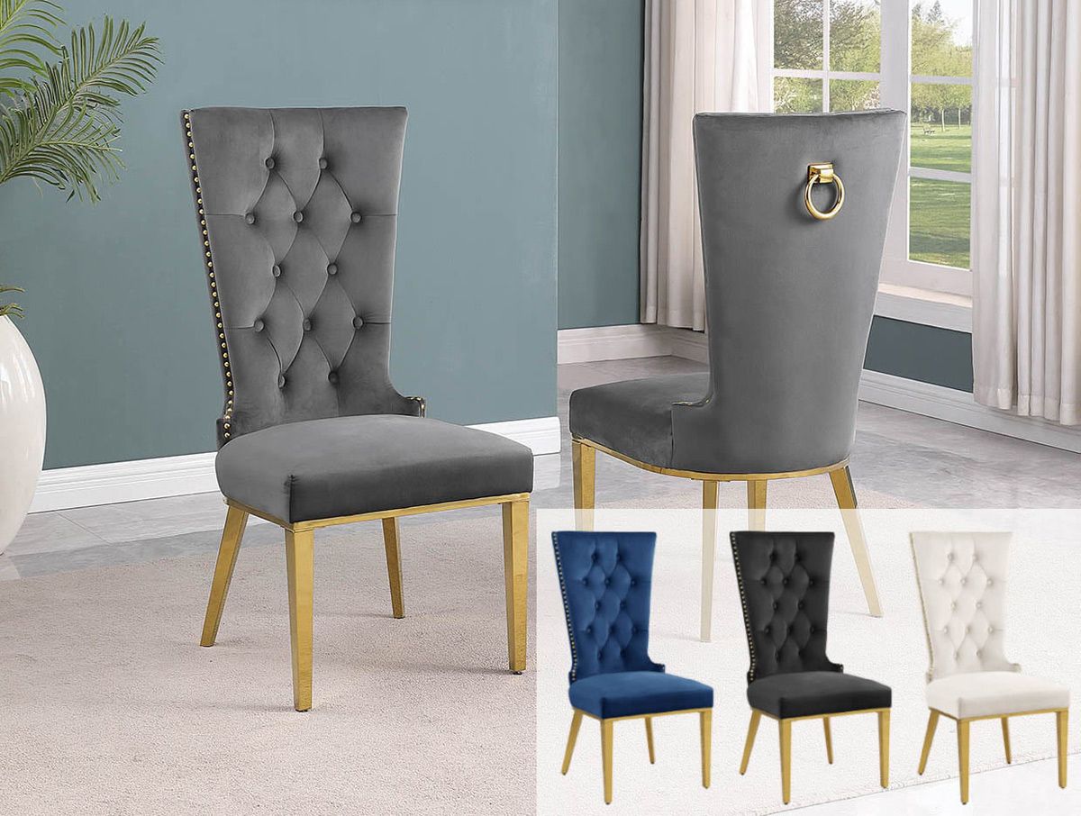 Sondrio Dining Chairs With Gold Frame