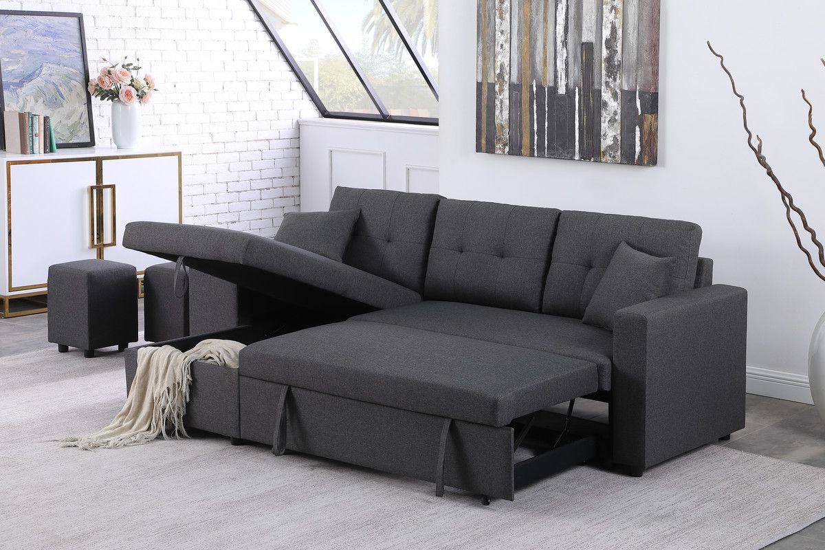 Soren Dark Grey Sectional With Storage