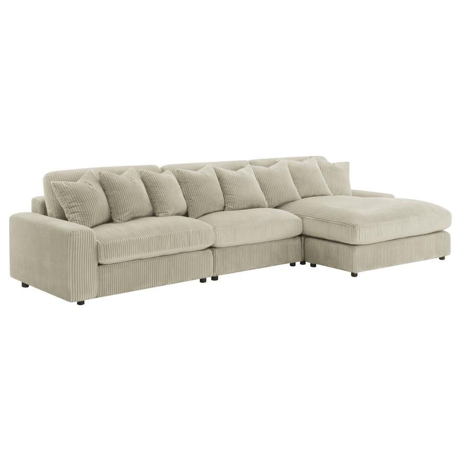 Stefania Beige Sectional With Armless