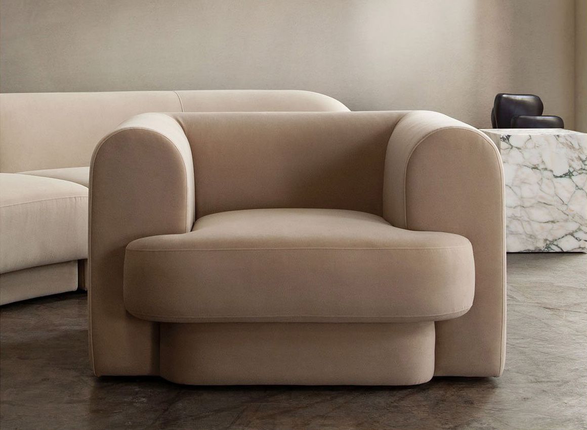 Studio Oversized Chair Camel Velvet