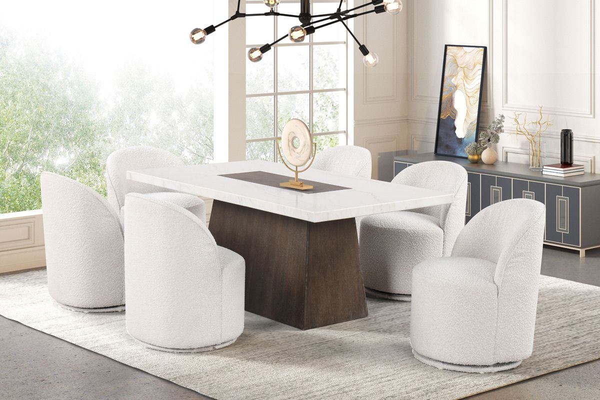 Summit Marble Top Dining Table With Chairs