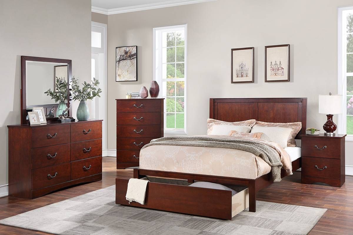 Sunderland Brown Finish Bed With Storage