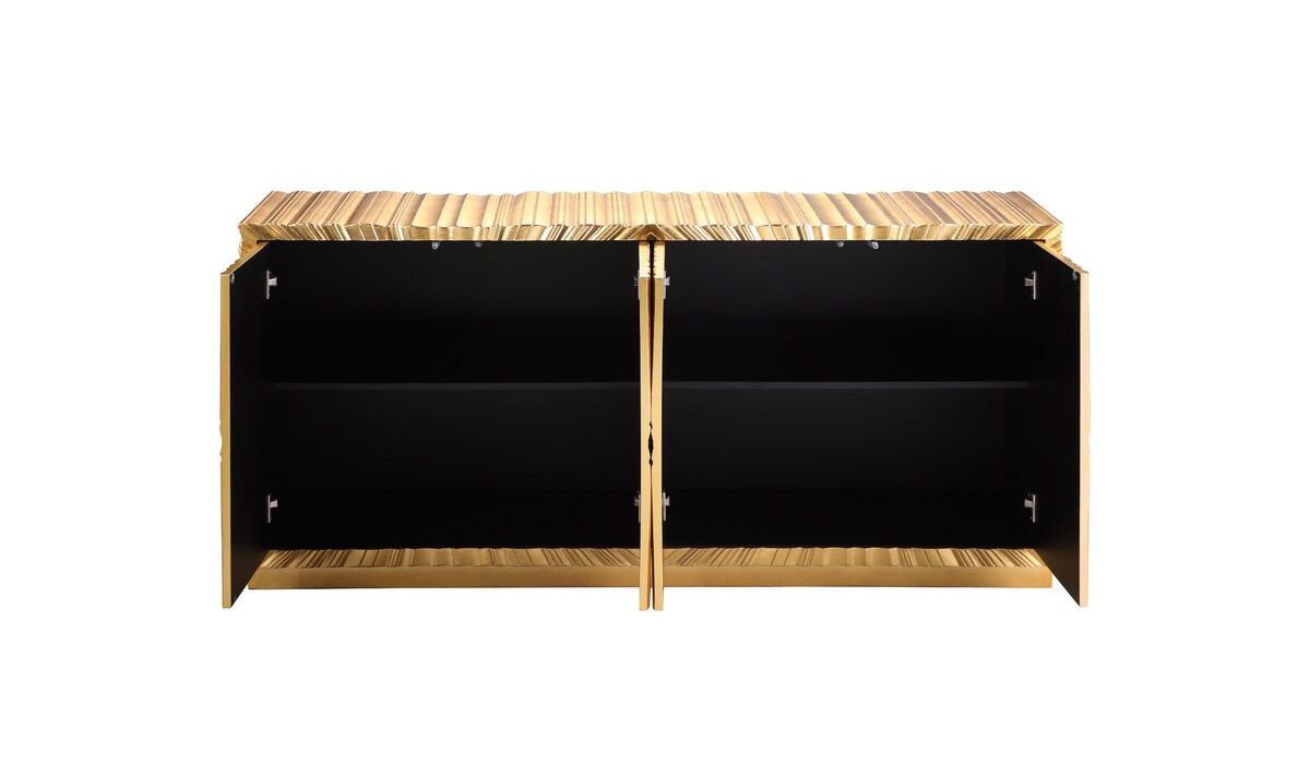 Sunshine Gold Finish Sideboard Storage