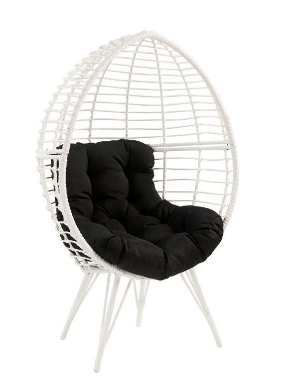 Suny White Black Outdoor Lounging Chair